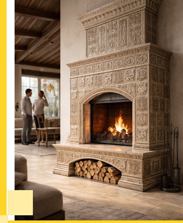 Купить изразцовый камин в Михайловке от 254175 р. | ЭриданМхл