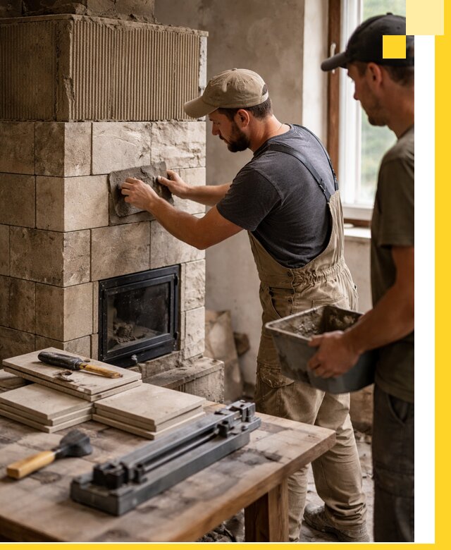 Профессиональная облицовка печей в Михайловке: керамика и камень