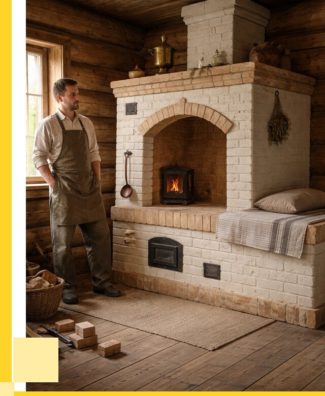 Русские печи с лежанкой под ключ в Михайловке от 152505 р. ЭриданМхл