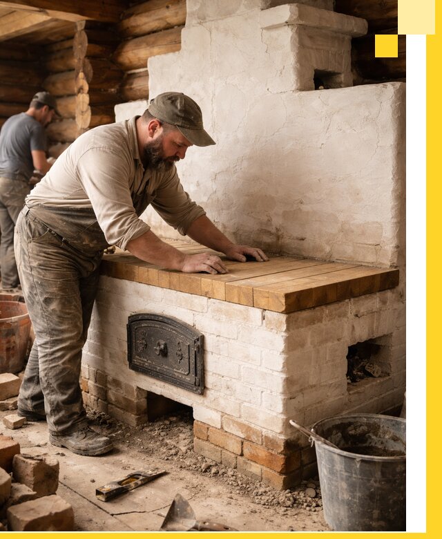 Проектирование и установка русской печи с лежанкой в Михайловке