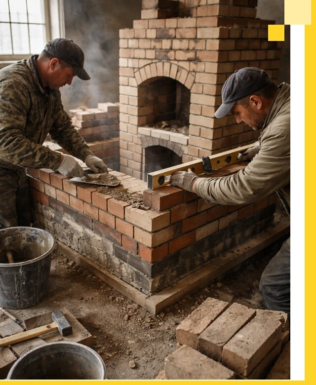 Изготовление и монтаж печей и каминов из кирпича в Михайловке