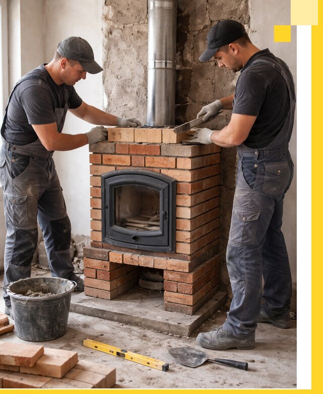 Монтаж печи камина под ключ в Михайловке с гарантией и пусконаладкой