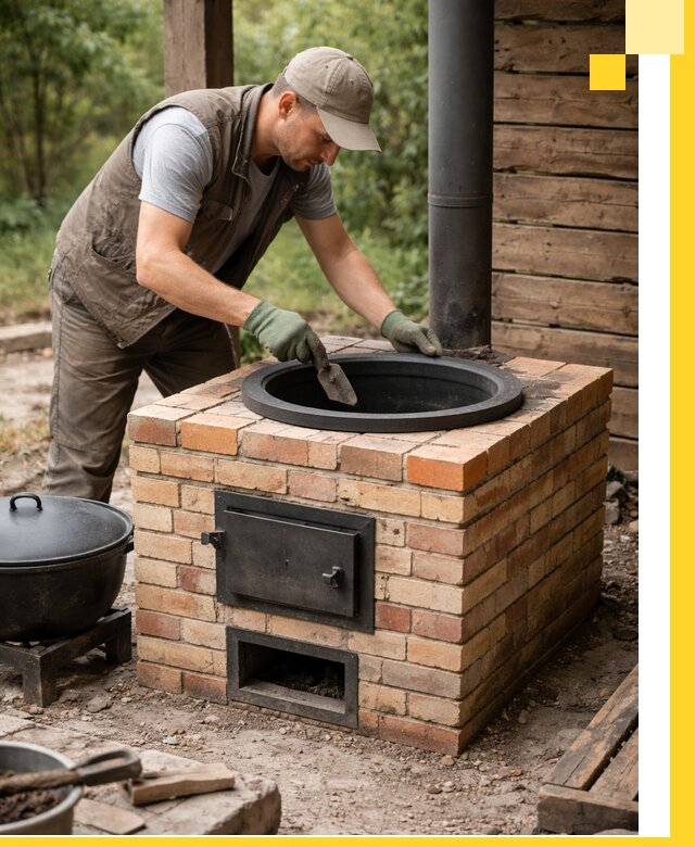 Изготовление и установка печей для казана в Михайловке под ключ