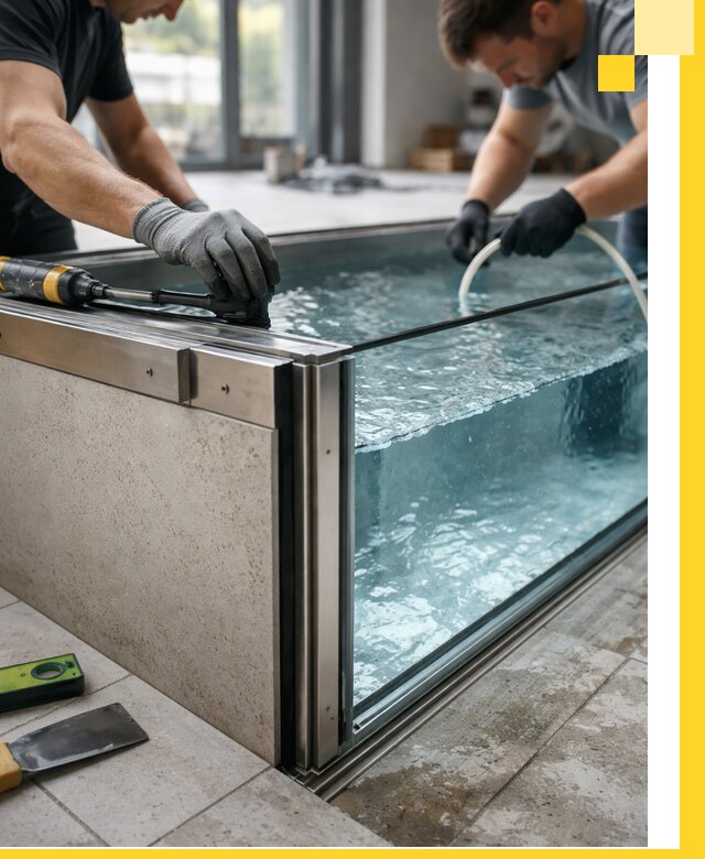 Проектирование и монтаж стеклянных бассейнов в Михайловке