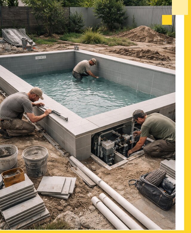 Строительство и монтаж бассейнов для дачи под ключ в Михайловке