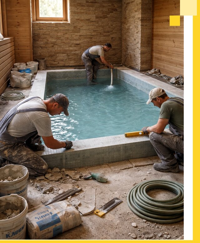 Проектирование и строительство бассейнов для бани в Михайловке