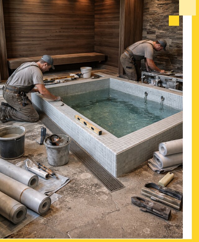 Установка и строительство бассейнов для сауны в Михайловке