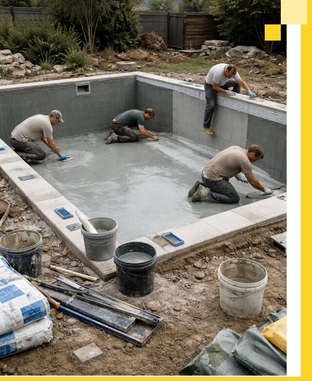 Изготовление и монтаж чаши бассейна под ключ в Михайловке