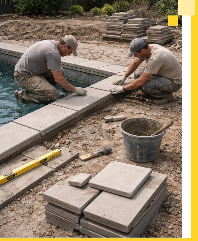 Установка и изготовление копингового камня для бассейнов в Михайловке