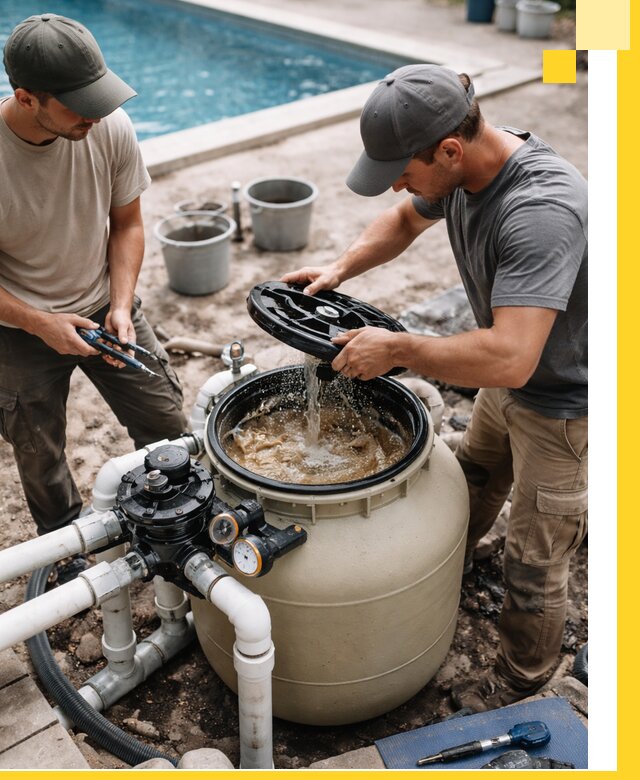 Установка и обслуживание песочных фильтров для бассейнов в Михайловке