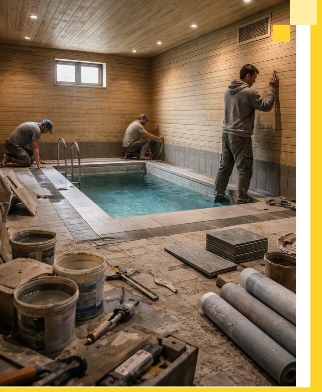 Строительство бани с бассейном и сауной под ключ в Михайловке