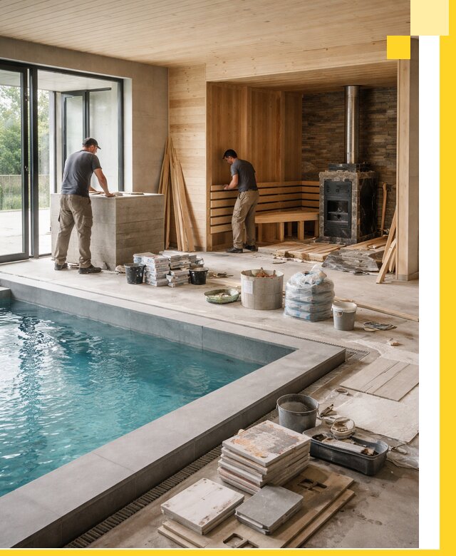 Проектирование и строительство бань с бассейном в Михайловке