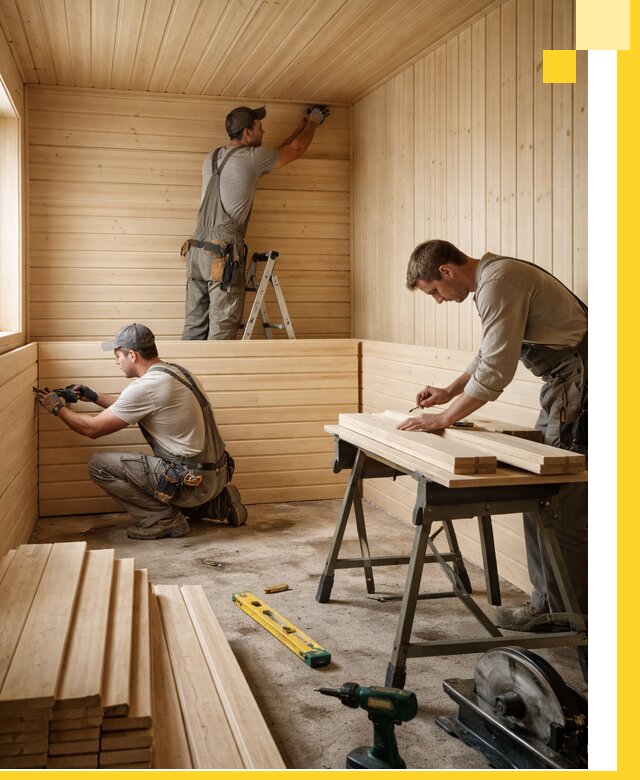 Обшивка саун в Михайловке из натуральной древесины под ключ