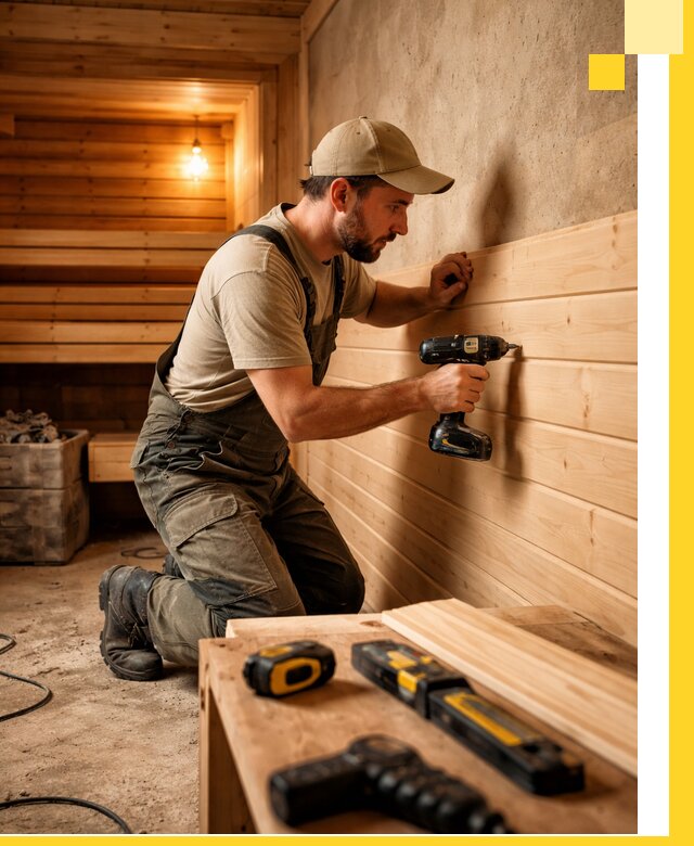 Профессиональная внутренняя отделка бани в Михайловке под ключ