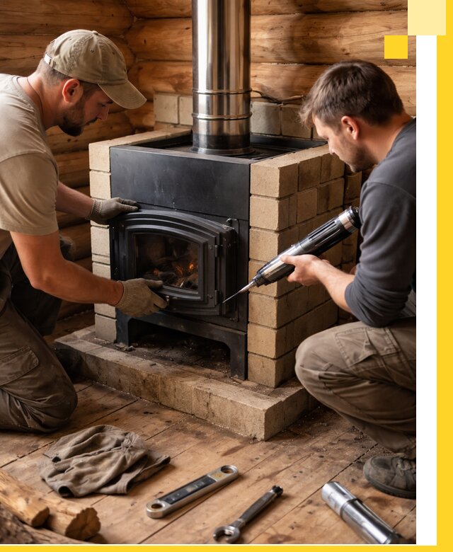 Монтаж и установка печи в бане под ключ с гарантией в Михайловке