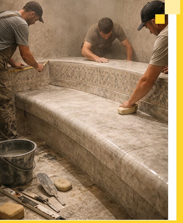 Изготовление и установка сидений для хамама в Михайловке